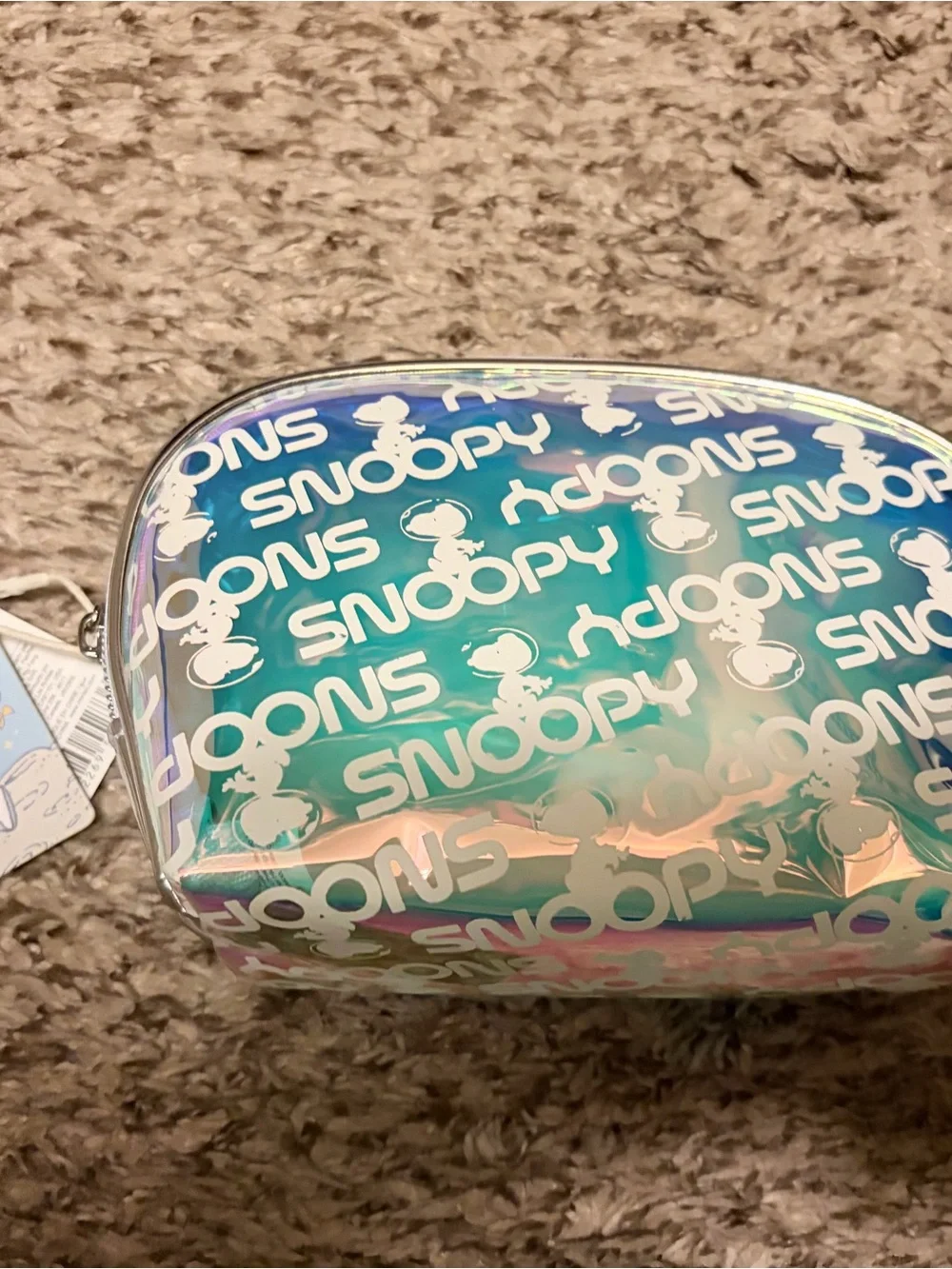 Miniso Snoopy Peanuts Iridescent Blue Cosmetic Bag - Women Bath & Body Accessory